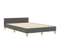 vidaXL Estructura de Cama Tapizada Moderna Cabecera Gris Oscuro 120x190 cm Almacenamiento Muebles de Tela para Dormitorio Base de Colchón Soporte