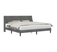 vidaXL Estructura de Cama Gris Oscuro 183 x 213 cm Terciopelo, Dormitorio Elegante, Marco de Cama Moderno, diseño Rectangular, cabecera de Terciopelo, solución para Descansar