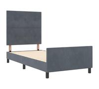vidaXL Estructura de Cama Gris Oscuro 90x190 cm Terciopelo