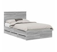 vidaXL Estructura de cama Gris Sonoma Madera ingenieril, soporte ergonómico 120 x 200 cm