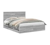 vidaXL Estructura de Cama Gris Sonoma 160 x 200 cm Madera Ingenieril, Cama Rectangular Moderna, Juego Elegante para el Dormitorio, Muebles Minimalistas, Soporte ergonómico, ¡Dormir con Estilo