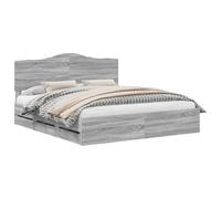 vidaXL Estructura de Cama Gris Sonoma 180 x 200 cm Madera Ingenieril, Ideas de Muebles para Dormitorio, Rectangular, Moderno y Que Ahorra Espacio con un diseño contemporáneo, Minimalista y soluciones