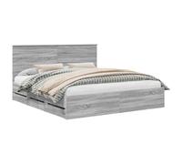vidaXL Estructura de cama Gris Sonoma 180 x 200 cm Madera ingenieril, moderno, soporte ergonómico