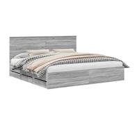 vidaXL Estructura de Cama Gris Sonoma 200 x 200 cm Madera Ingenieril, Juego de Dormitorio Moderno, Estructura de Cama contemporánea, Muebles Elegantes, Soporte ergonómico del colchón