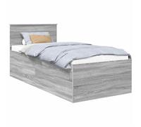vidaXL Estructura de Cama Gris Sonoma 75 x 190 cm Madera de ingeniería, Dormitorio, Rectangular, Muebles y Accesorios Modernos y duraderos para una Vida Minimalista, Elegante y Funcional