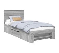 vidaXL Estructura de Cama Gris Sonoma 90 x 200 cm Madera de ingeniería, Muebles de Dormitorio, diseño Rectangular, Estilo Moderno, Materiales duraderos, para hogar contemporáneo, Organiza tu Espacio
