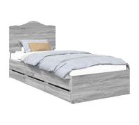 vidaXL Estructura de Cama Gris Sonoma 90 x 200 cm Madera Ingenieril, Ideas de Muebles para Dormitorio, Rectangular, Moderno y Que Ahorra Espacio con un diseño contemporáneo, Minimalista y soluciones