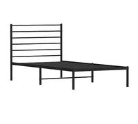 VidaXL Estructura de Cama Individual Con Cabecero Metal Negro 75x190 cm - Armazón y Marco de Cama - Muebles de Dormitorio