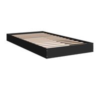 vidaXL Estructura de Cama Individual de Madera de Ingeniería Negra 100x200 cm - Muebles de Dormitorio, Somier, Cama de Palets