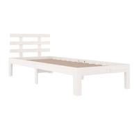 vidaXL Estructura de Cama Individual Somier Dormitorio Base Habitación Muebles Mobiliario Hogar Cuarto Descanso Madera Maciza Blanca 90x190 cm