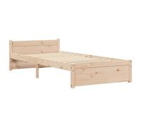 vidaXL Estructura de Cama Individual Somier Dormitorio Base Habitación Muebles Mobiliario Hogar Cuarto Descanso Madera Maciza 90x190 cm