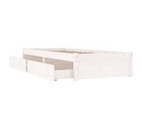 vidaXL Estructura de Cama Individual Somier Dormitorio Base Habitación Muebles Mobiliario Hogar Cuarto Descanso con Cajones Blanco 100x200 cm