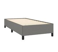 vidaXL Estructura de Cama Individual Somier Tapizado Dormitorio Base Habitación Muebles Mobiliario Hogar Cuarto Descanso de Tela Gris Oscura 90x200 cm
