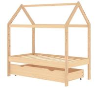 Vidaxl estructura de cama infantil con cajón madera de pino 70x140 cm