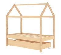 Vidaxl estructura de cama infantil con cajón madera de pino 70x140 cm