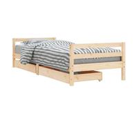 vidaXL Estructura de Cama Infantil con Cajones, Somier con Almacenaje, Cama para Niños, Mueble para Dormitorio, Madera de Pino 90x190 cm