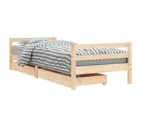 vidaXL Estructura de Cama Infantil con Cajones, Somier con Almacenaje, Cama para Niños, Mueble para Dormitorio, Madera de Pino 90x190 cm