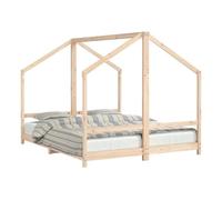 Vidaxl estructura de cama infantil madera maciza de pino 2x(80x200) cm