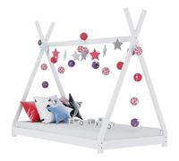 Estructura de cama infantil madera maciza pino blanca 70x140 cm