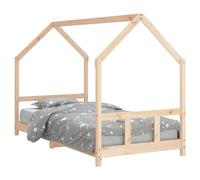 vidaXL Estructura de Cama Infantil, Somier para Niños de Listones, Armazón Marco de Cama, Mueble para Dormitorio, Madera Maciza de Pino 90x190 cm