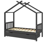 vidaXL Estructura de Cama Infantil y cajón Madera Pino Gris 80x160cm