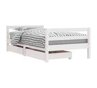 vidaXL Estructura de Cama Infantil y Cajones, Somier con Almacenaje, Cama para Niños, Mueble para Dormitorio, Madera de Pino Blanco 80x160 cm