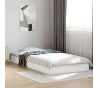 vidaXL Estructura de Cama Madera de ingeniería Blanca 100x200 cm, Muebles de Dormitorio, Camas, Cama Individual, Cama, somier, Cama de palets