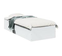 vidaXL Estructura de Cama Madera de ingeniería Blanca 100x200 cm, Muebles de Dormitorio, Camas, Cama Individual, Cama, somier, Cama de Panel