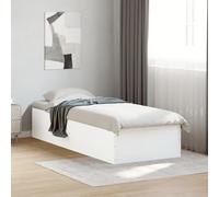 vidaXL Estructura de Cama Madera de ingeniería Blanca 100x200 cm, Muebles de Dormitorio, Camas, Cama Individual, Cama, somier, Cama de Panel
