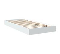 vidaXL Estructura de Cama Madera de ingeniería Blanca 75x190 cm, Muebles de Dormitorio, Camas, Cama Individual, Cama, somier, Cama de palets