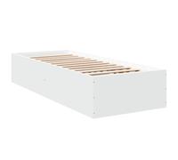 vidaXL Estructura de Cama Madera de ingeniería Blanca 90x200 cm, Muebles de Dormitorio, Camas, Cama Individual, Cama, somier, Cama de Panel