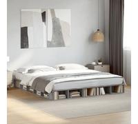 vidaXL Estructura de Cama Madera de ingeniería Gris Sonoma 200x200 cm, armazón de Cama, Cama, Base de Cama, armazones de Cama, Cama Doble