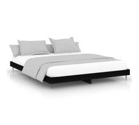 vidaXL Estructura de Cama Madera de ingeniería Negra 160x200 cm, armazón de Cama, Cama, Base de Cama, armazones de Cama, Muebles de Dormitorio