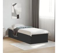 vidaXL Estructura de Cama Madera de ingeniería Negra 90x190 cm
