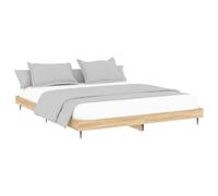 vidaXL Estructura de Cama Madera de ingeniería Roble Sonoma 200x200 cm, armazón de Cama, Cama, Base de Cama, armazones de Cama, Muebles de Dormitorio
