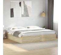 vidaXL Estructura de Cama Madera de ingeniería Roble Sonoma 200x200 cm, Muebles de Dormitorio, Camas, Cama Doble, Cama, somier, Cama de Panel