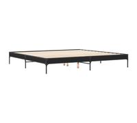 vidaXL Estructura de Cama Madera de ingeniería y Metal Negro 200x200cm, Cama, Mueble de Dormitorio, somier, Camas, Cama de Invitados, Cama Doble