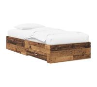 vidaXL Estructura de Cama Madera Envejecida Madera contrachapada, Base de Cama Moderna y Minimalista, diseño Rectangular, Madera ingeniera, solución Que Ahorra Espacio