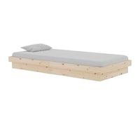 vidaXL Estructura de Cama Madera Maciza Individual Somier Dormitorio Base Habitación Muebles Mobiliario Hogar Cuarto Descanso 90x190 cm