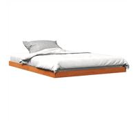vidaXL Estructura de Cama Madera Maciza Pino marrón Cera 135x190 cm, Muebles de Dormitorio, Base de Cama, Cama de Matrimonio, Cama, Cama Doble