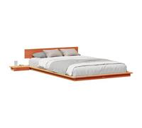 vidaXL Estructura de Cama Marrón 120 x 190 cm Madera, Decoración de Dormitorio Moderna, Cama Rectangular con mesita, Muebles de Madera, Estilo Minimalista
