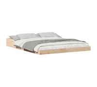 vidaXL Estructura de Cama Marrón 150 x 200 cm Madera de Pino Macizo, Cama Plataforma Rectangular, de Pino Resistente, Muebles rústicos para el Dormitorio, Base para Dormir