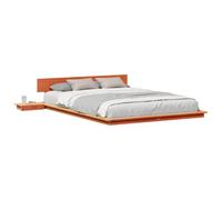 vidaXL Estructura de Cama Marrón 150 x 200 cm Madera, Decoración de Dormitorio Moderna, Cama Rectangular con mesita, Muebles de Madera, Estilo Minimalista