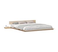 vidaXL Estructura de Cama Marrón 180 x 200 cm Madera, Configuración Moderna de Dormitorio, Cama Rectangular con mesita, Muebles Minimalistas para un Vivir Funcional