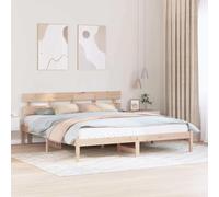 vidaXL Estructura de Cama Minimalista de Madera de Pino de para 2 Personas | Acabado Natural 180 X 200 cm Montaje Simple con Personas Muebles de Dormitorio de Interior Duraderos Matrimonio Espacioso