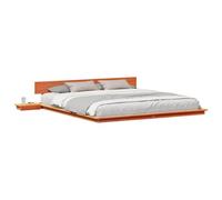 vidaXL Estructura de Cama Marrón 200 x 200 cm Madera, Decoración de Dormitorio Moderna, Cama Rectangular con mesita, Muebles de Madera, Estilo Minimalista