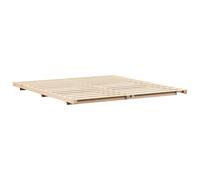 vidaXL Cama de Madera de Pino Sólido 200x200 cm Marrón Estilo Japandi, Baja, Fácil de Montar, Acabado Mate, Interiores, Sin Base Necesaria, 1 Pieza, para 2 Personas, Cama Minimalista,