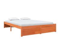 vidaXL Estructura de Cama Marrón Cera 140 x 200 cm, Dormitorio, Rectangular, Moderno, Duradero, Muebles para un Espacio Contemporáneo, para una Vida Organizada y Relajación