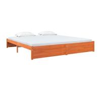 vidaXL Estructura de cama Marrón cera 180 x 200 cm, rectangular, moderno y duradero