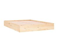 vidaXL Estructura de Cama Matrimonial Somier Dormitorio Base Habitación Muebles Mobiliario Hogar Cuarto Descanso de Madera Maciza 140x190 cm